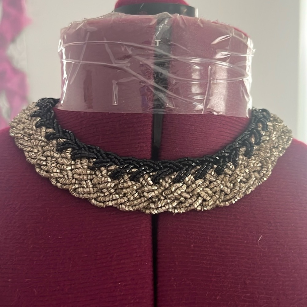 vintage 1940s, strands of woven beads, choker, rare